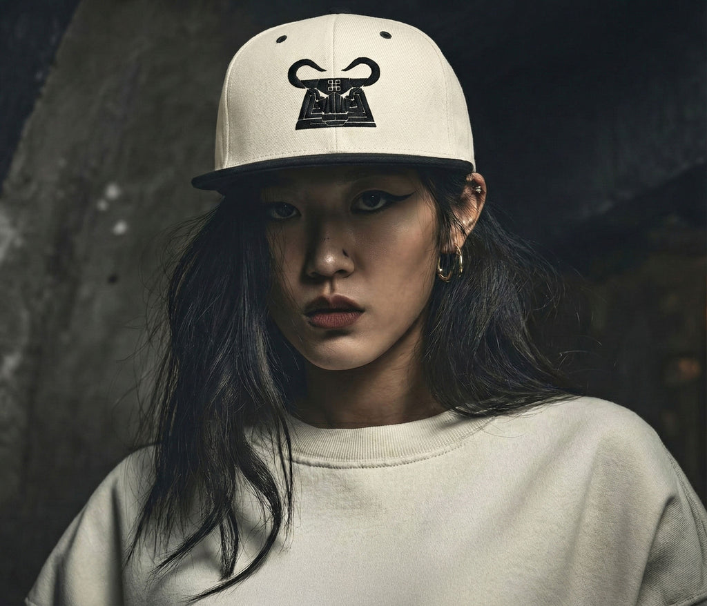 Hmong Strong Snapback Hat (Black/Tan)