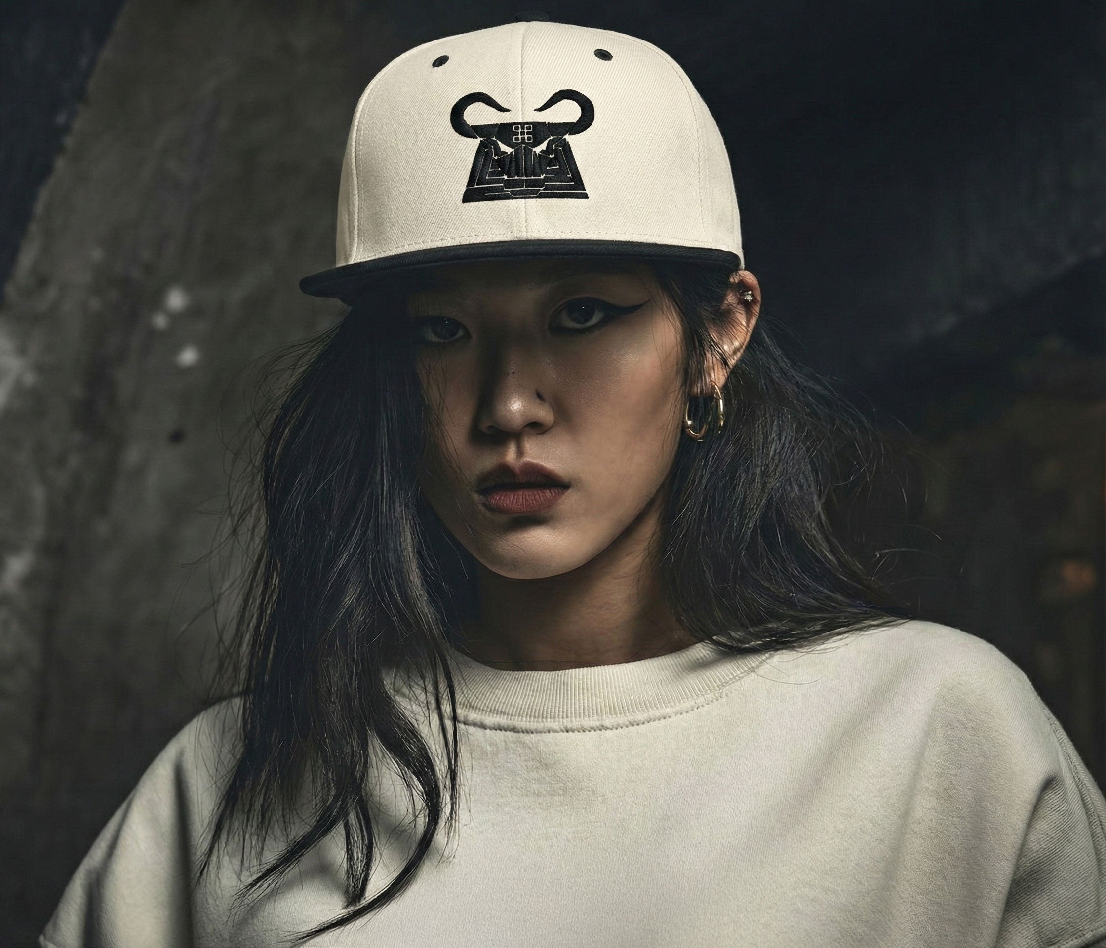 Hmong Strong Snapback Hat (Black/Tan)